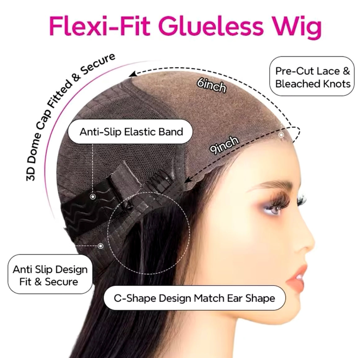 READY TO GO GLUELESS WIG 9X6