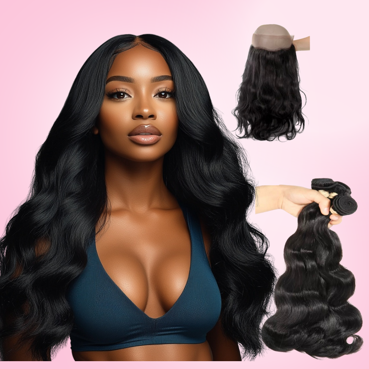 3 BUNDLES W/ 360 FRONTAL